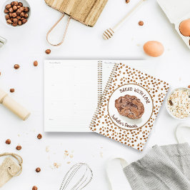 ウォーター・カラーのチョコレートチップ焼いたCookie With Love プランナー手帳