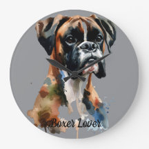 ウォーター・カラーのペットボクサーが壁時計をパーソナライズ