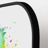 ウォーター・カラーのペット猫（花） ピックルボールラケット (左詳細)