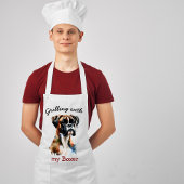 ウォーター・カラーのペット・ブラウン・ボクサーがパーソナライズ スタンダードエプロン