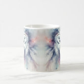 ウォーター・カラーの魅惑のスノーフクロウ コーヒーマグカップ (中央)