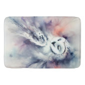 ウォーター・カラーの魅惑のスノーフクロウ バスマット (正面)