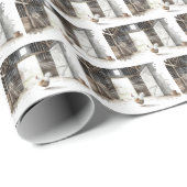 ウォーター・カラーの鶏を納屋で ラッピングペーパー (ロールコーナー)