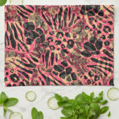 ウォーター・カラー・アニマル・サファリプリント キッチンタオル (折り畳み)