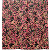 ウォーター・カラー・アニマル・サファリプリント シャワーカーテン (正面)