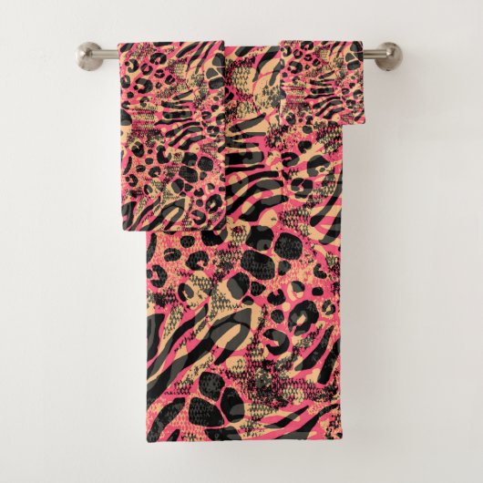 ウォーター・カラー・アニマル・サファリプリント バスタオルセット (インサイチュ)