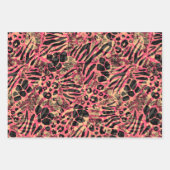 ウォーター・カラー・アニマル・サファリプリント ラッピングペーパーシート (正面3)