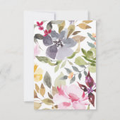 ウォーター・カラー・アート乾燥花模様結婚ズ 出欠カード (裏面)