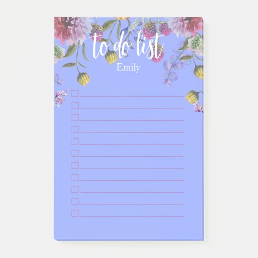 ウォーター・カラー・ウォッシュ・フラワーリストへチェックボックス ポストイット (正面)