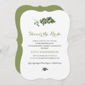 ウォーター・カラー・オリーブ・オーチャード |ブライダルシャワー 招待状 (正面/裏面)