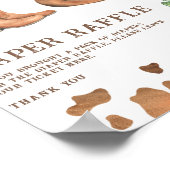 ウォーター・カラー・カウボーイ・ベビーシャワー – おむつラッフル ポスター (角)