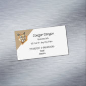 ウォーター・カラー・クーガーと動物のトラックの名刺 マグネット名刺 (インサイチュ)