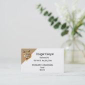 ウォーター・カラー・クーガーと動物のトラックの名刺 名刺 (スタンド正面)