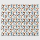 ウォーター・カラー・トナカイ・イン・ホリデー・ライト ラッピングペーパー (フラット)