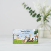 ウォーター・カラー・ドッグ・グルーミング、ペット・ウォーカー・シッター 名刺 (スタンド正面)