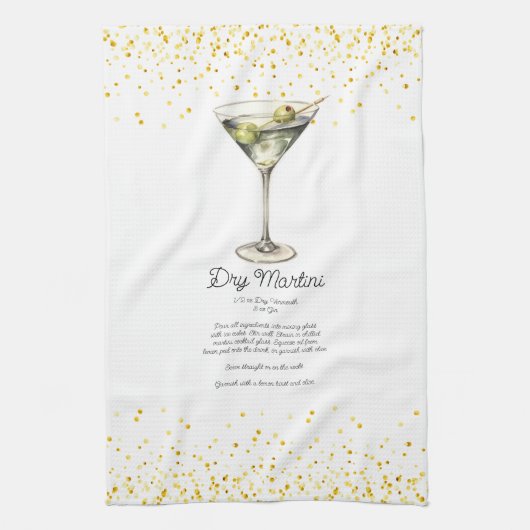 ウォーター・カラー・ドライ・マルティカスタムニ・カクテルレシピ キッチンタオル (縦)