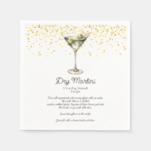 ウォーター・カラー・ドライ・マルティカスタムニ・カクテルレシピ スタンダードカクテルナプキン (正面)