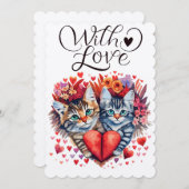 ウォーター・カラー・バレンタインの愛猫 シーズンカード (正面/裏面)