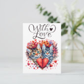 ウォーター・カラー・バレンタインの愛猫 シーズンポストカード (スタンド正面)