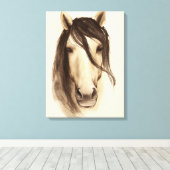 ウォーター・カラー・バーン・アニマル |ホース キャンバスプリント (インサイチュ (ウッドフロア))