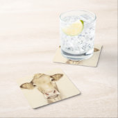 ウォーター・カラー・バーン・アニマル |牛 スクエアペーパーコースター (インサイチュ)