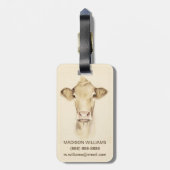 ウォーター・カラー・バーン・アニマル |牛 ラゲッジタグ (裏面縦)