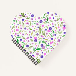 ウォーター・カラー・フラワー・アート付き旅行ジャーナル ノートブック