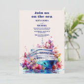 ウォーター・カラー・フロリダハ航海のワイ結婚クルーズ 招待状 (スタンド正面)