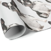 ウォーター・カラー・ボストンテリア犬ペット ラッピングペーパー (ロールコーナー)