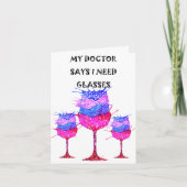 ウォーター・カラー・ワイン・グラス(言葉のグリーティング・カード付き) カード (正面)