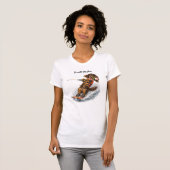 ウォーター・スキーをするダックスフント Tシャツ (正面フル)