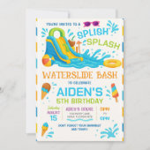 ウォーター スライド バッシュ ご招待状, 編集可能なウォーター スライド 招待状 (正面)