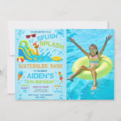 ウォーター スライド バッシュ, ウォーター スライド バースデー フォト 招待状 (正面)