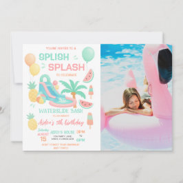 ウォーター スライド バースデー パーティー バッシュ フォト 招待状