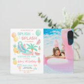 ウォーター スライド バースデー パーティー バッシュ フォト 招待状 (スタンド正面)