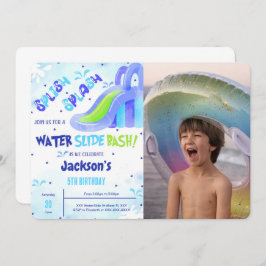 ウォーター スライド 誕生日 フォト 招待状