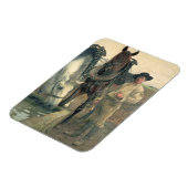 ウォーター・トラフの馬, 1884 (キャンバス上の油) マグネット (左側)