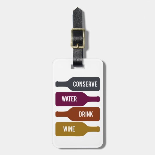 ウォーター・ドリンク・ワインの節約 ラゲッジタグ (正面縦)