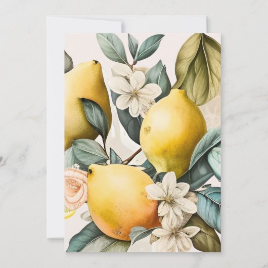 ウォータ素朴ーカラーシトラスブライダル招待状 招待状 (裏面)