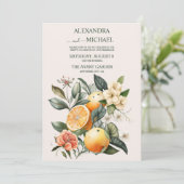 ウォータ素朴ーカラーシトラス結婚式招待状 招待状 (スタンド正面)