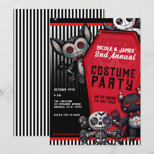 ウォードゥ人形 棺桶 ハロウィン コスチューム パーティー 招待状