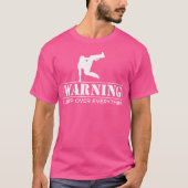 ウォーニング 私は全てを飛び越える パルクールランナー Tシャツ (正面)