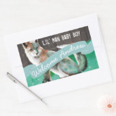 ウォーパーソナライズされたターカラフルカラーキツネバーンウッド 長方形シール (封筒)