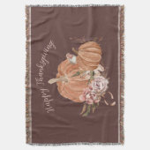 ウォーパーソナライズされたターカラーカボチャカスタムン文字 スローブランケット (正面縦)