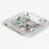 ウォーパーソナライズされたターカラーコアラベア誕生日 ペーパープレート (傾斜あり)