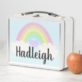 ウォーパーソナライズされたターカラーパステルレインボーギンガム メタルランチボックス (インサイチュ)