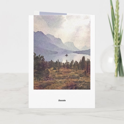 ウォーパーソナライズされたターカラーマウンテンレイク悔やみや弔慰 カード (裏面)