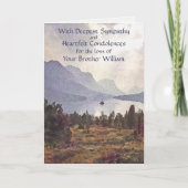 ウォーパーソナライズされたターカラーマウンテンレイク悔やみや弔慰 カード (正面)