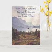 ウォーパーソナライズされたターカラーマウンテンレイク悔やみや弔慰 カード (黄色い花)