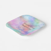 ウォーパーソナライズされたターカラーレインボーパステル誕生日 ペーパープレート (傾斜あり)